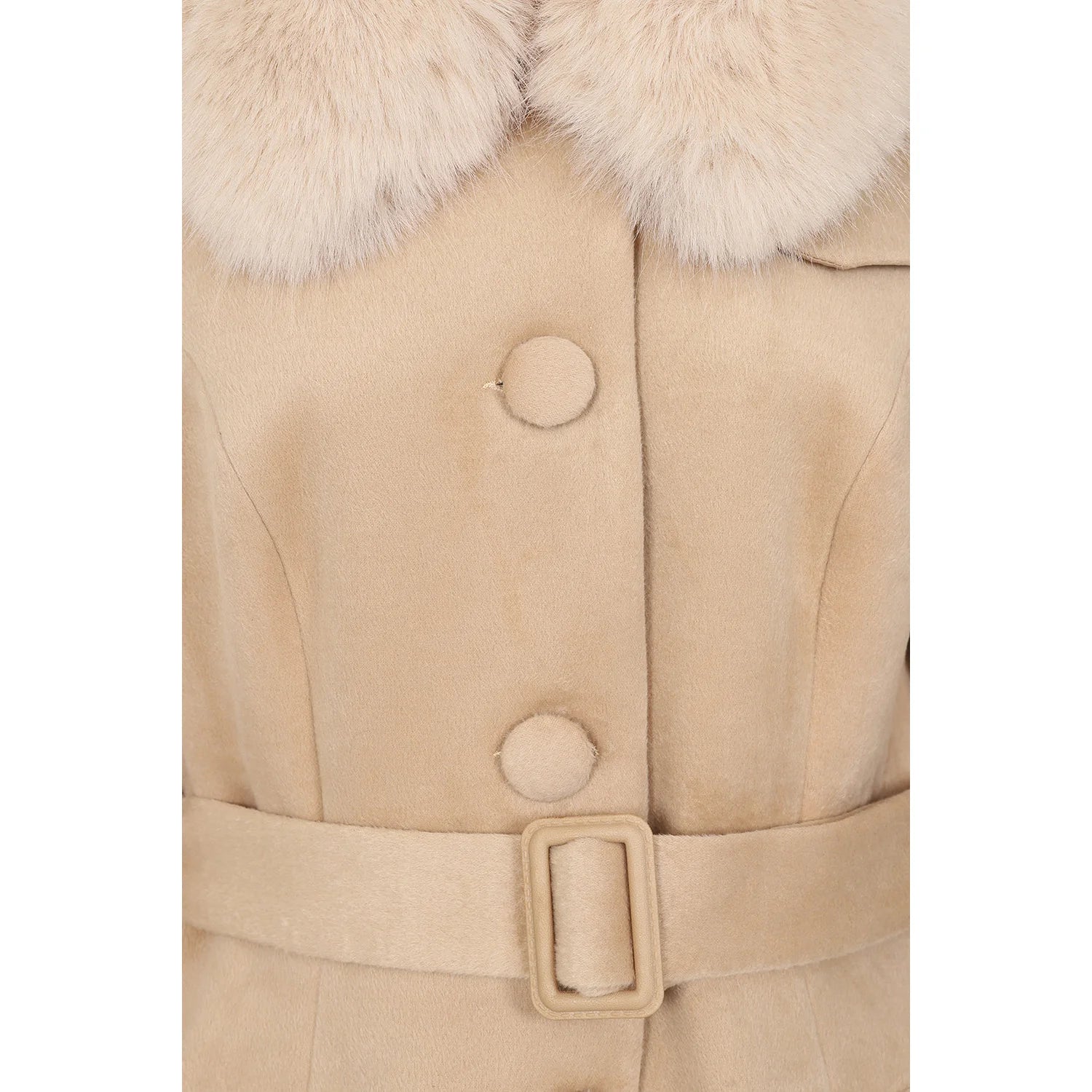Beige Vintage Inspired Classic Swing Coat
