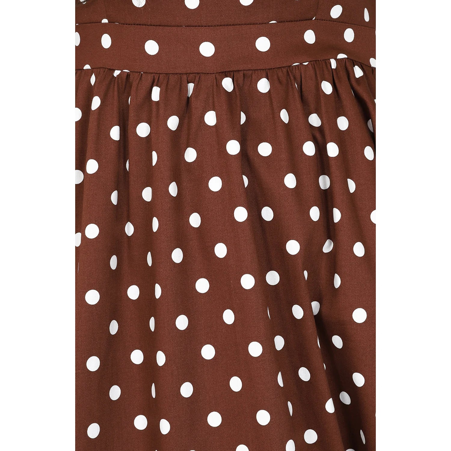 Brown And Cream Polka Dot Vintage 50s 3/4 Sleeve Swing Tea Dress