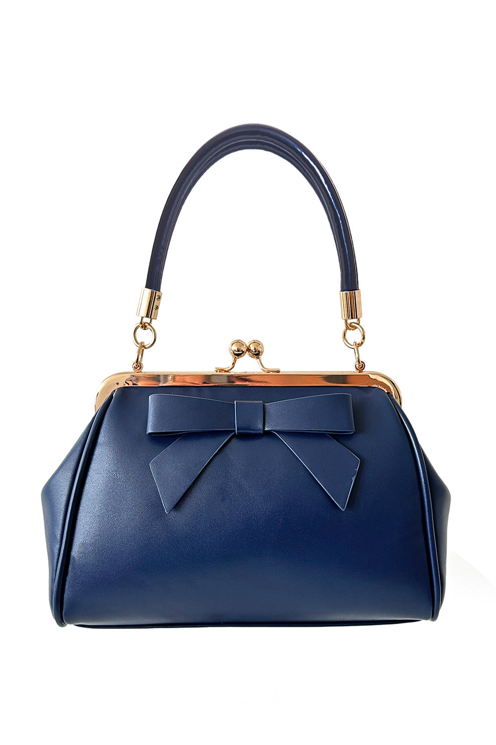 Navy Blue Retro Patent Handbag