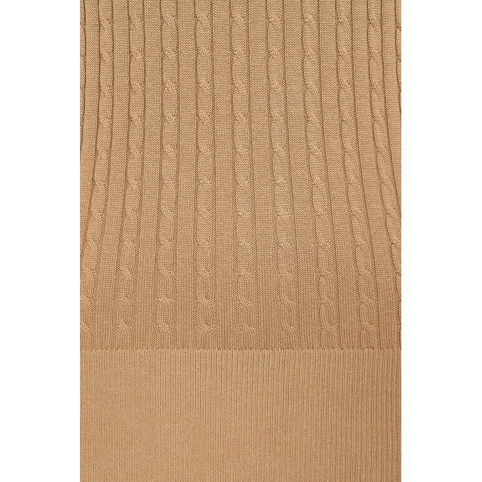 Biscuit Brown Long Bell Sleeve Stretch Top Jumper