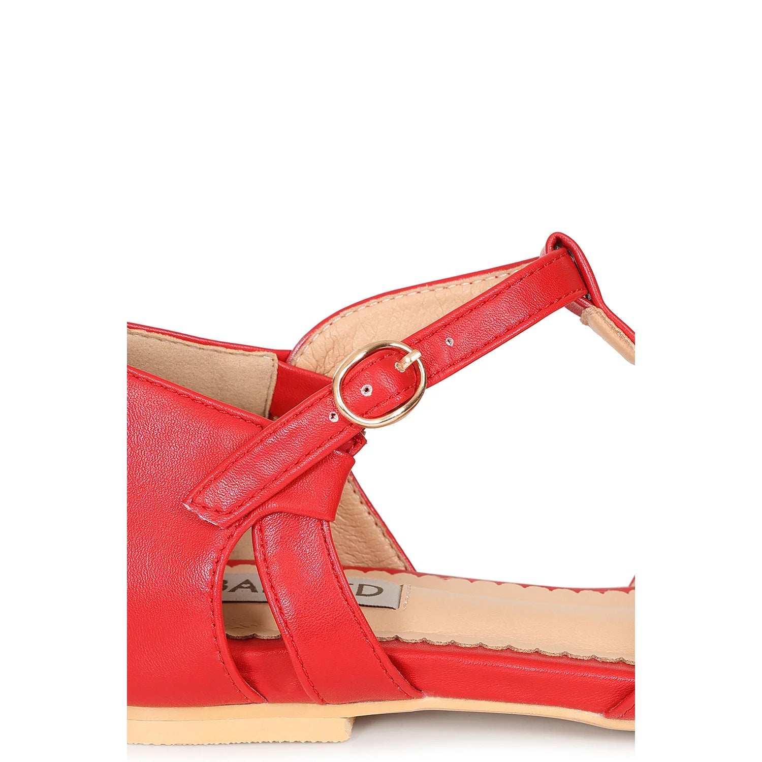 Red Peep Toe Mini Wedge Sandal