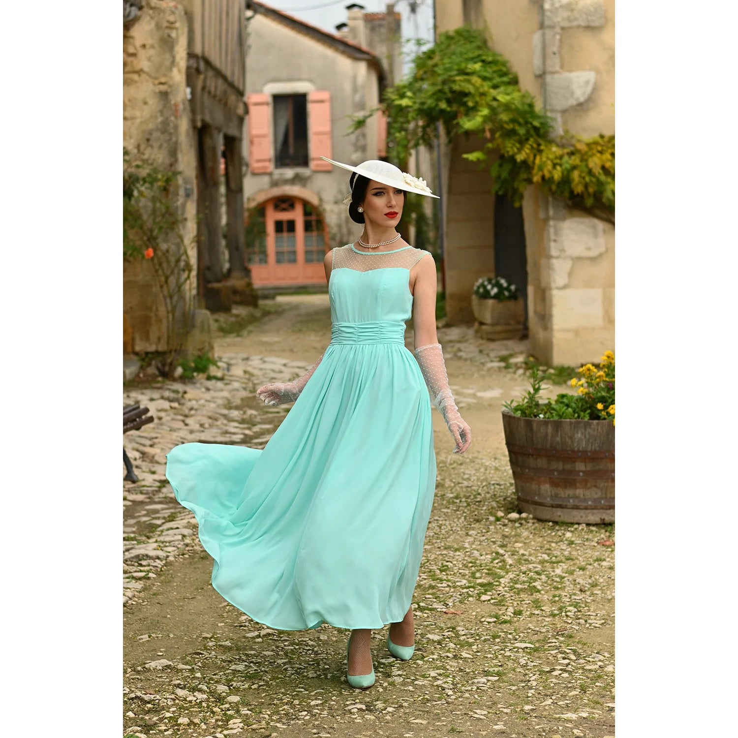 Mint Green Sleeveless Midaxi Cotton Dress