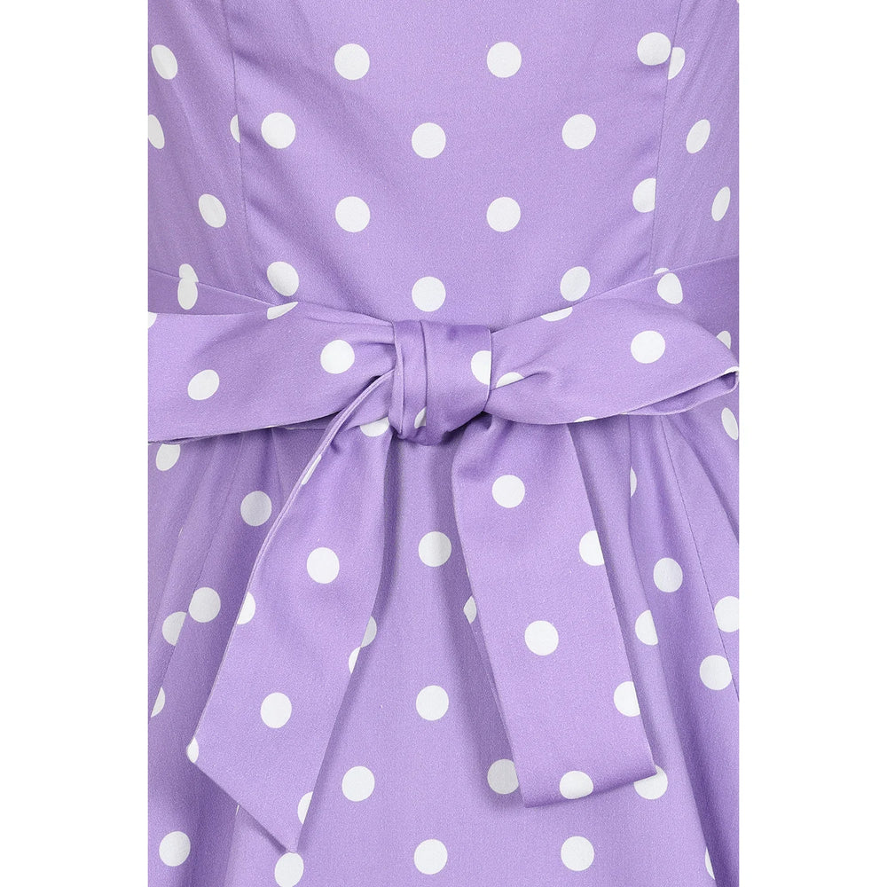 Summer Lilac Polka Dot Rockabilly 50s Swing Dress