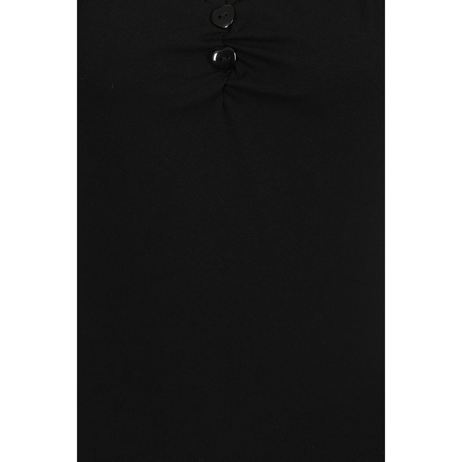 Black Cap Sleeve Sweetheart Neckline Top