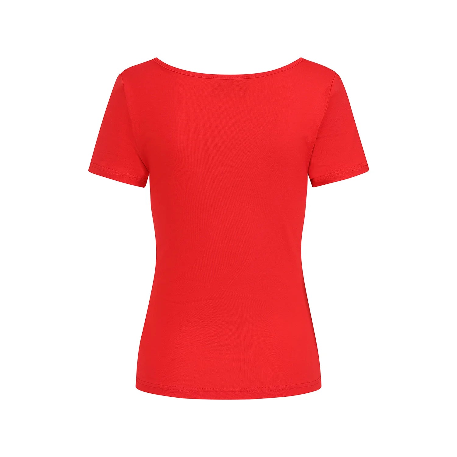 Red Cap Sleeve Sweetheart Neckline Top