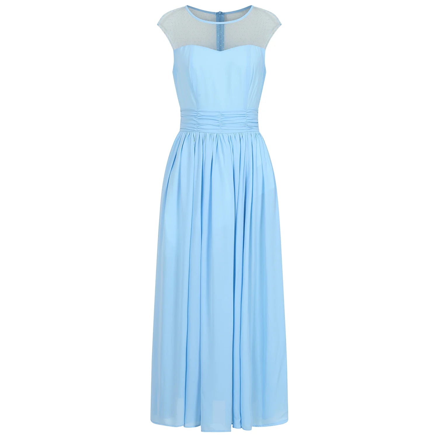 Sky Blue Sleeveless Midaxi Cotton Dress