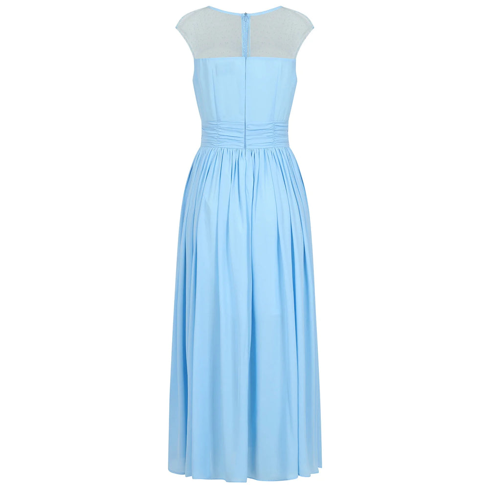 Sky Blue Sleeveless Midaxi Cotton Dress