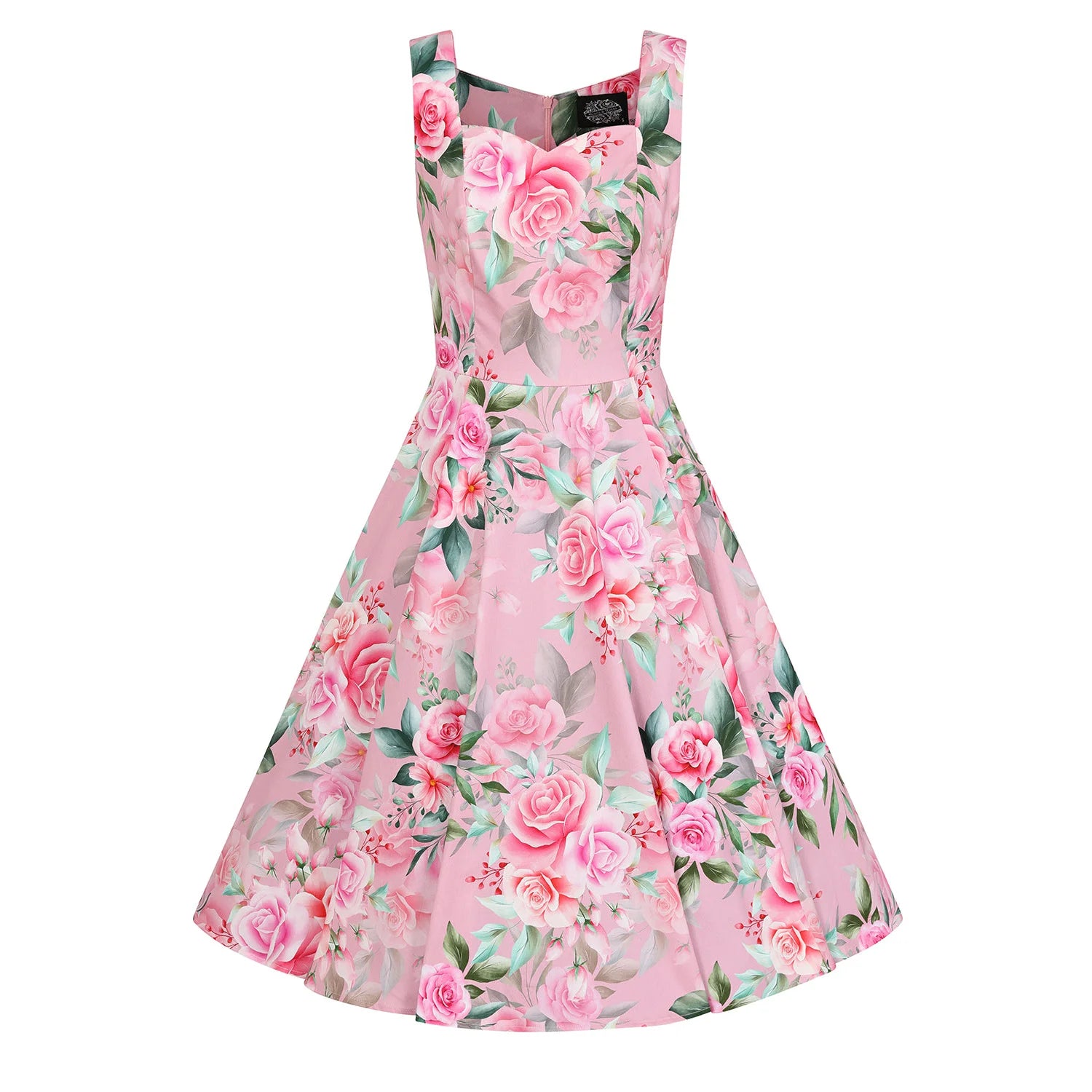 Summer Blossom Pink Floral Rockabilly 50s Swing Dress