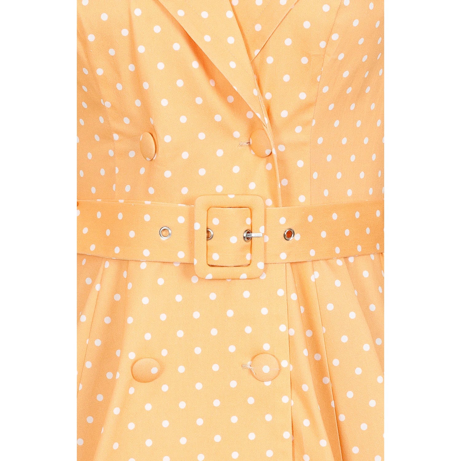 Summer Orange Polka Dot Rockabilly Sleeveless 50s Swing Tea Dress