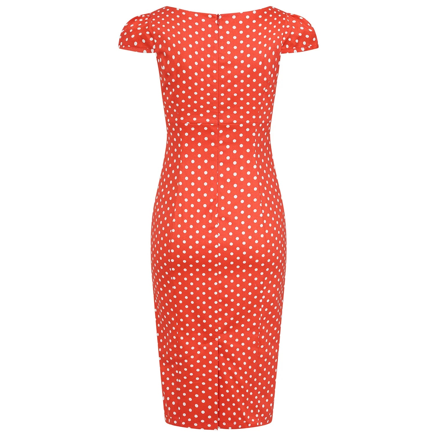 Red And White Polka Dot Classic 40s Vintage Wiggle Dress