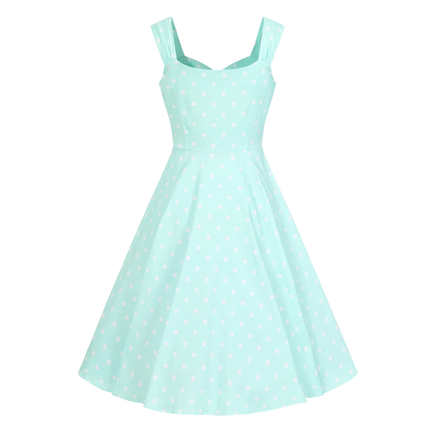 Mint Green Polka Dot Strappy Rockabilly 50s Swing Dress