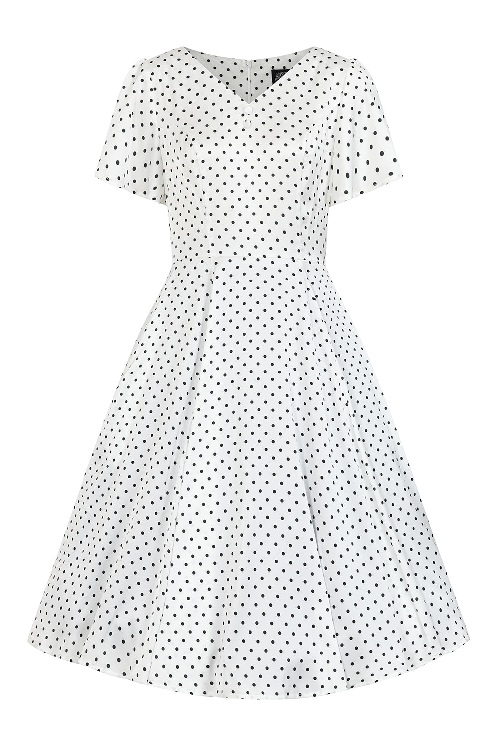 White And Black Polka Dot Rockabilly 50s Swing Dress