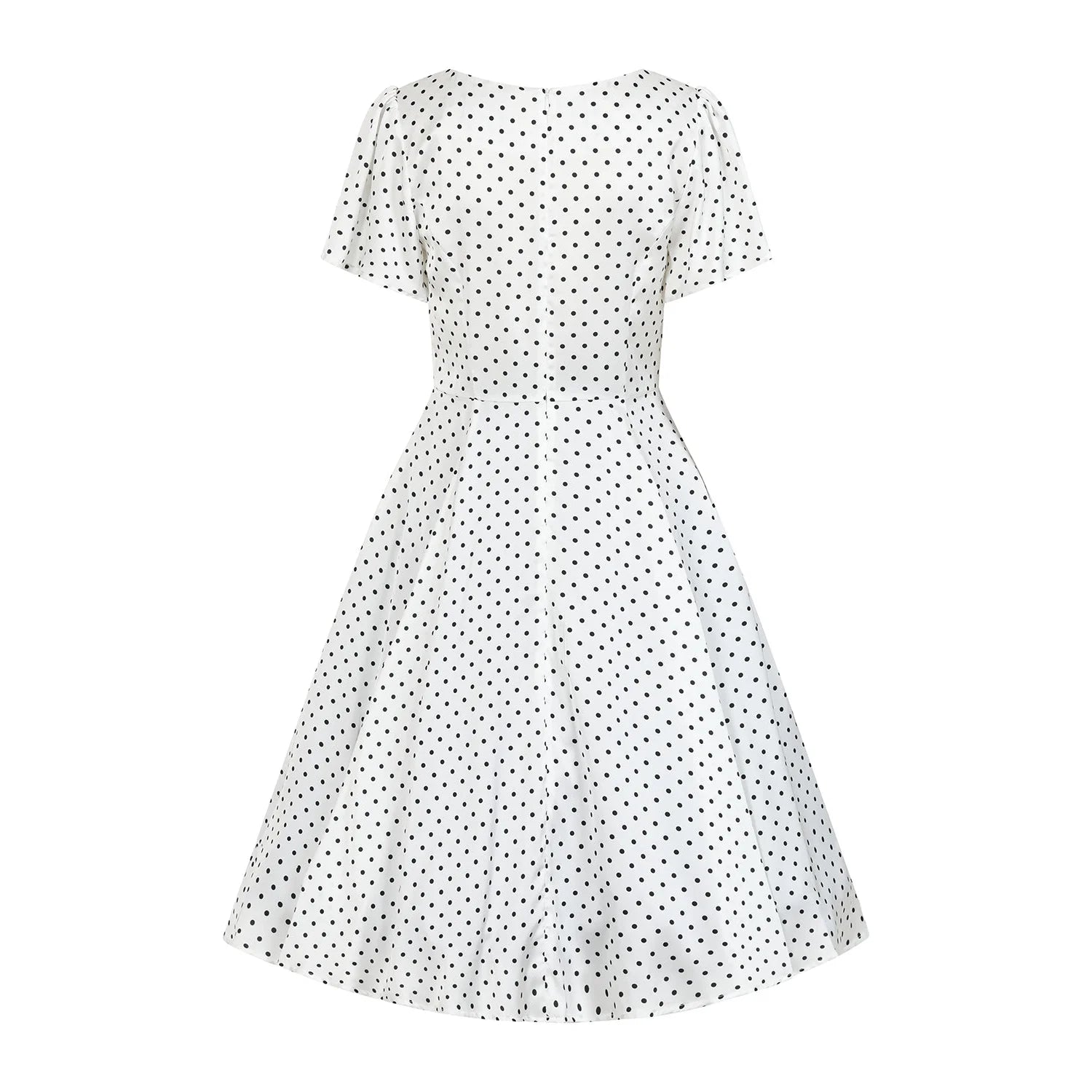 White And Black Polka Dot Rockabilly 50s Swing Dress