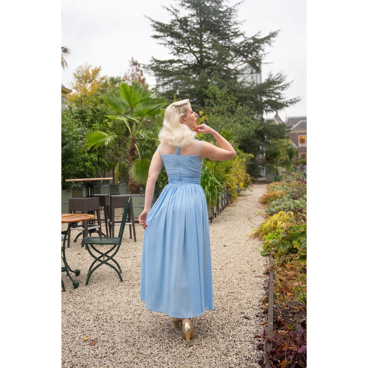 Sky Blue Sleeveless Midaxi Cotton Dress