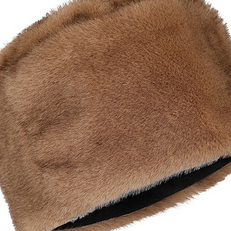 Beige Tan Faux Fur Winter Hat