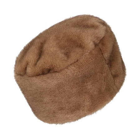 Beige Tan Faux Fur Winter Hat