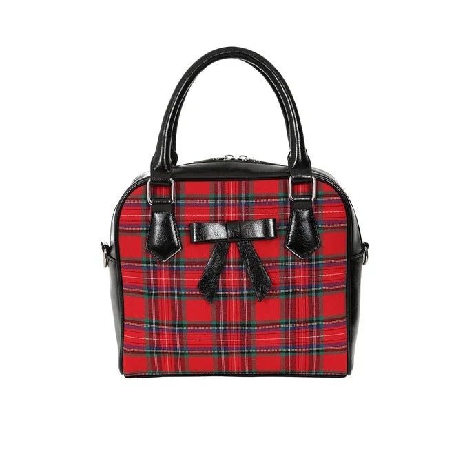 Red And Black Tartan Check Handbag