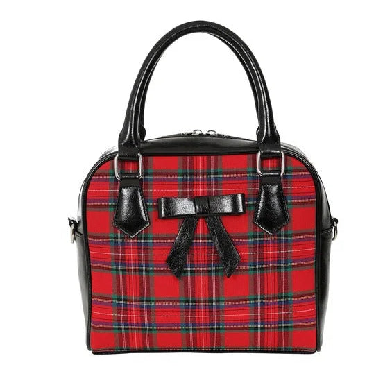 Red And Black Tartan Check Handbag