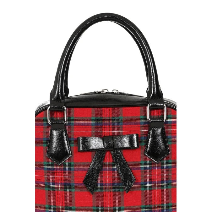 Red And Black Tartan Check Handbag