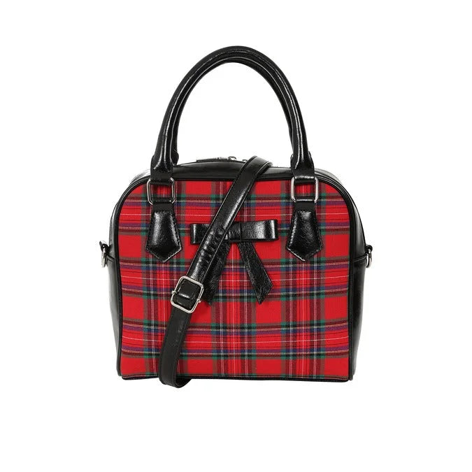 Red And Black Tartan Check Handbag