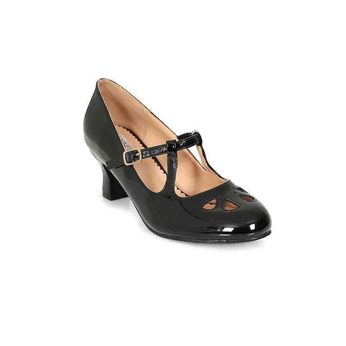 Black Retro Mary Jane Heel Shoes