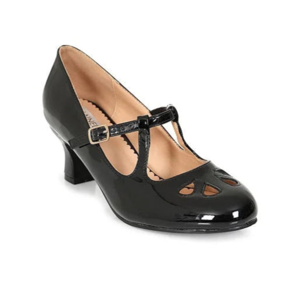 Black Retro Mary Jane Heel Shoes