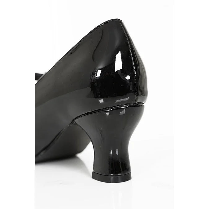 Black Retro Mary Jane Heel Shoes
