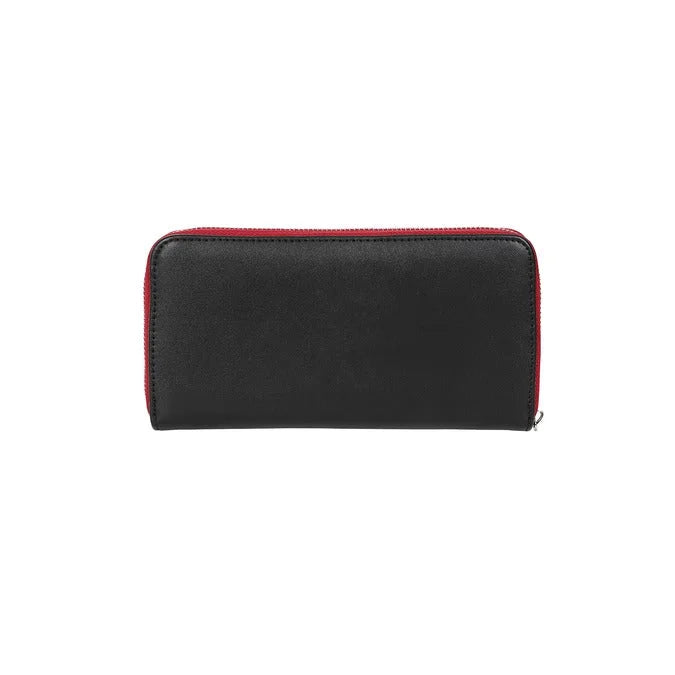 Vintage Black Red Rose Wallet Purse