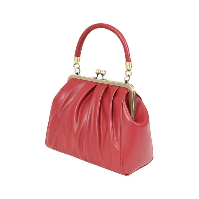 Burgundy Red Retro Shoulder Strap Handbag