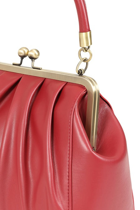 Burgundy Red Retro Shoulder Strap Handbag
