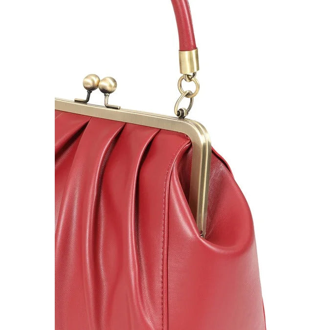 Burgundy Red Retro Shoulder Strap Handbag