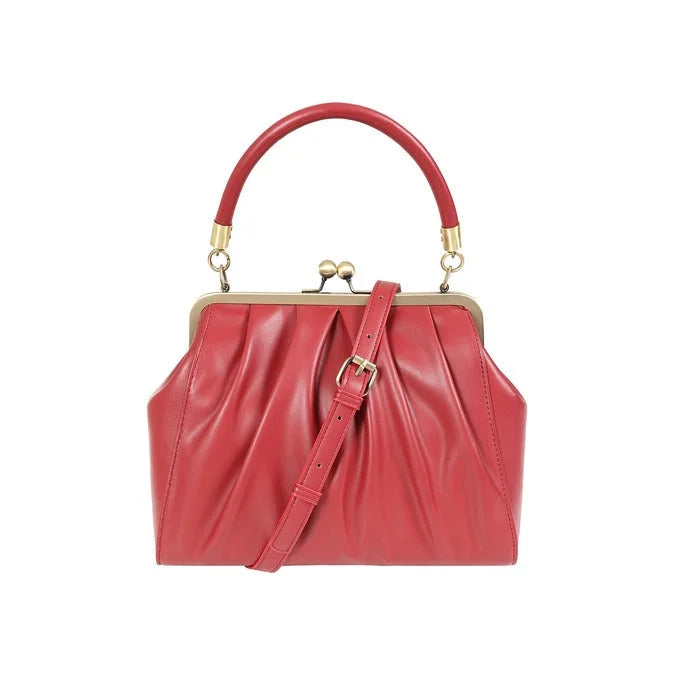 Burgundy Red Retro Shoulder Strap Handbag