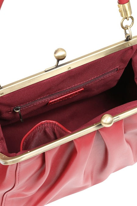 Burgundy Red Retro Shoulder Strap Handbag