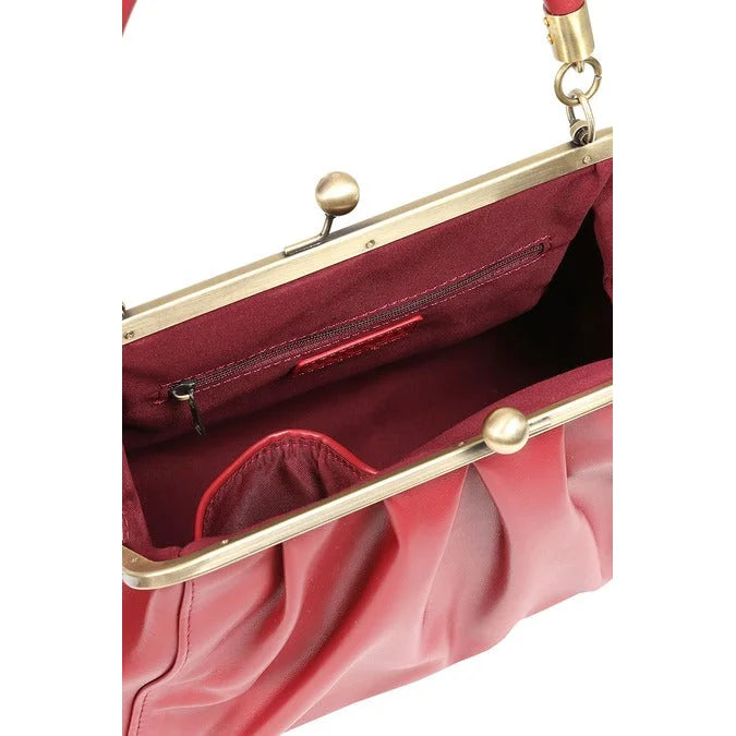 Burgundy Red Retro Shoulder Strap Handbag