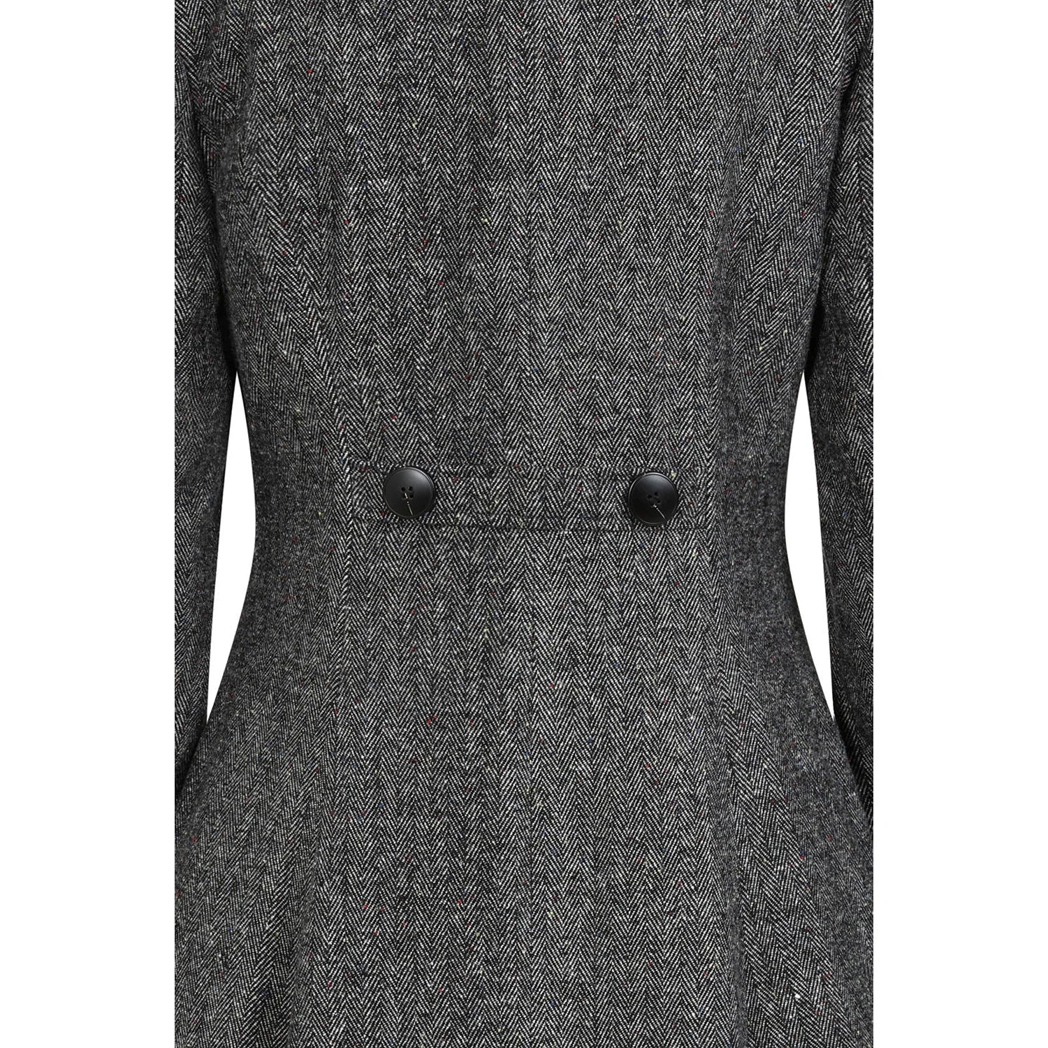 Grey Herringbone Vintage Inspired Classic Swing Coat