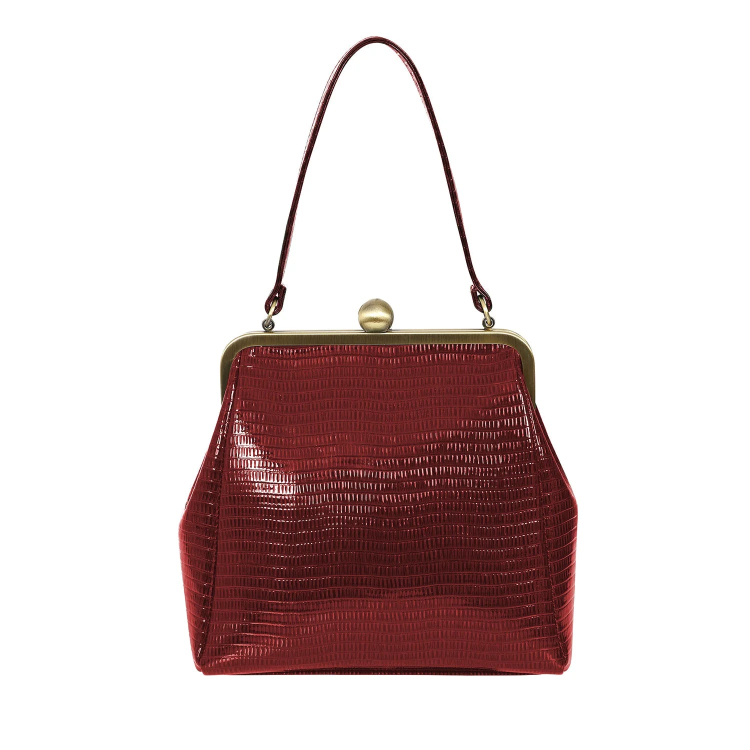 Dark Red Retro Shoulder Strap Handbag