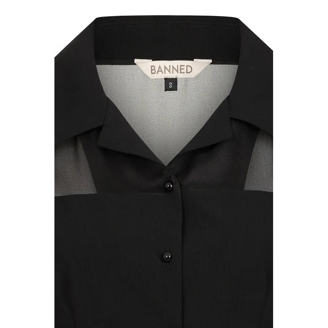 Black Retro 50s Romantic Blouse