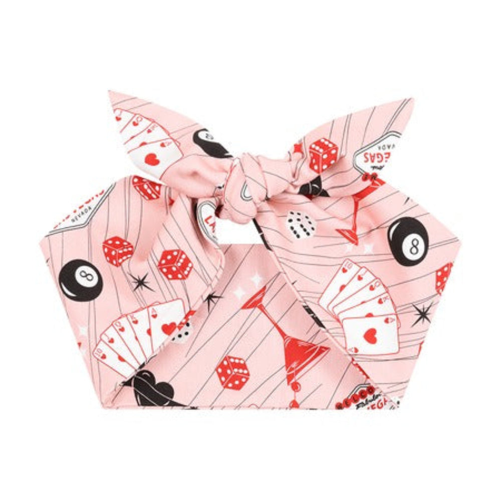 Pink Retro Rockabilly Dice And Cards Vintage Headscarf - Pretty Kitty Fashion