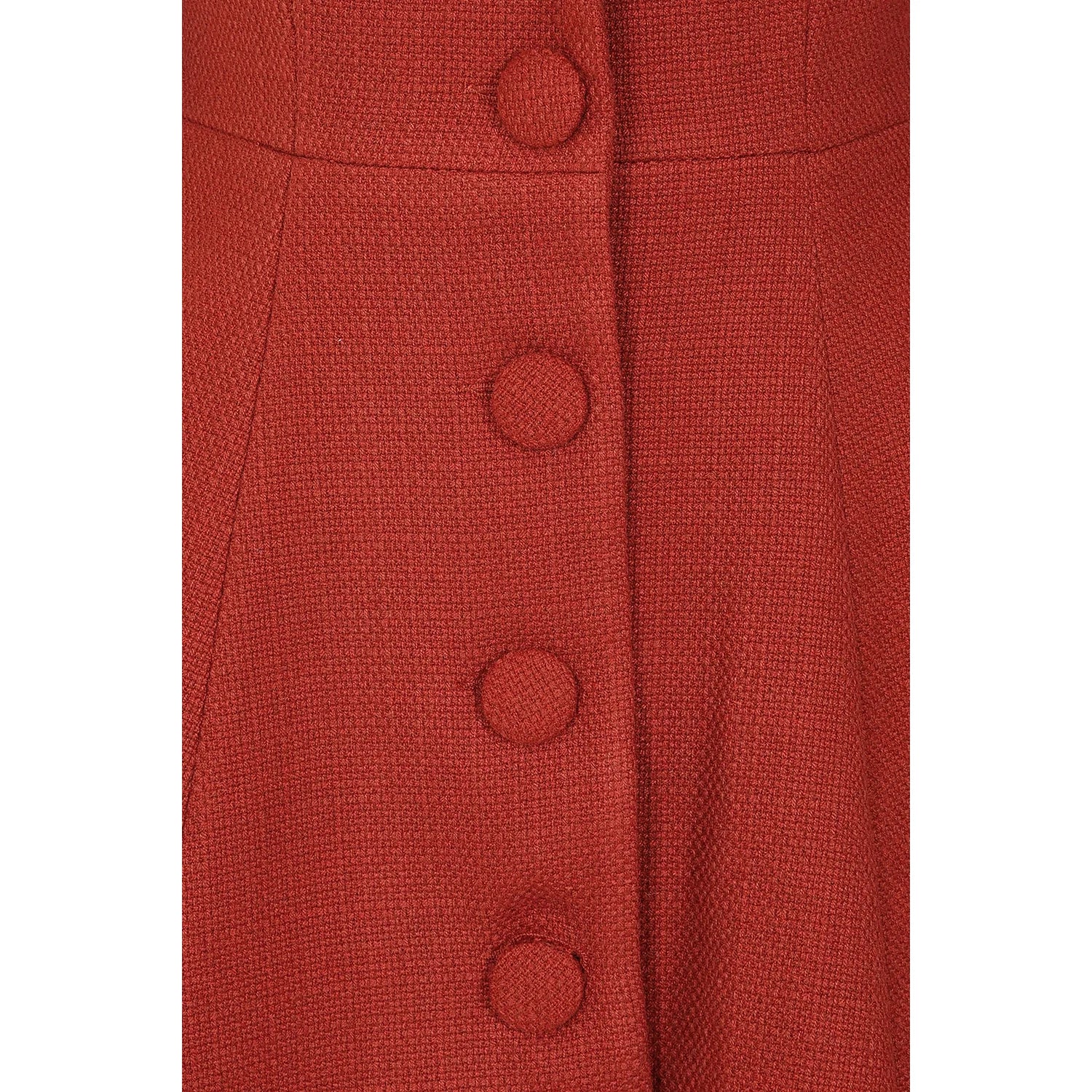 Rust Red Burnt Orange Belted Vintage Swing Winter Coat