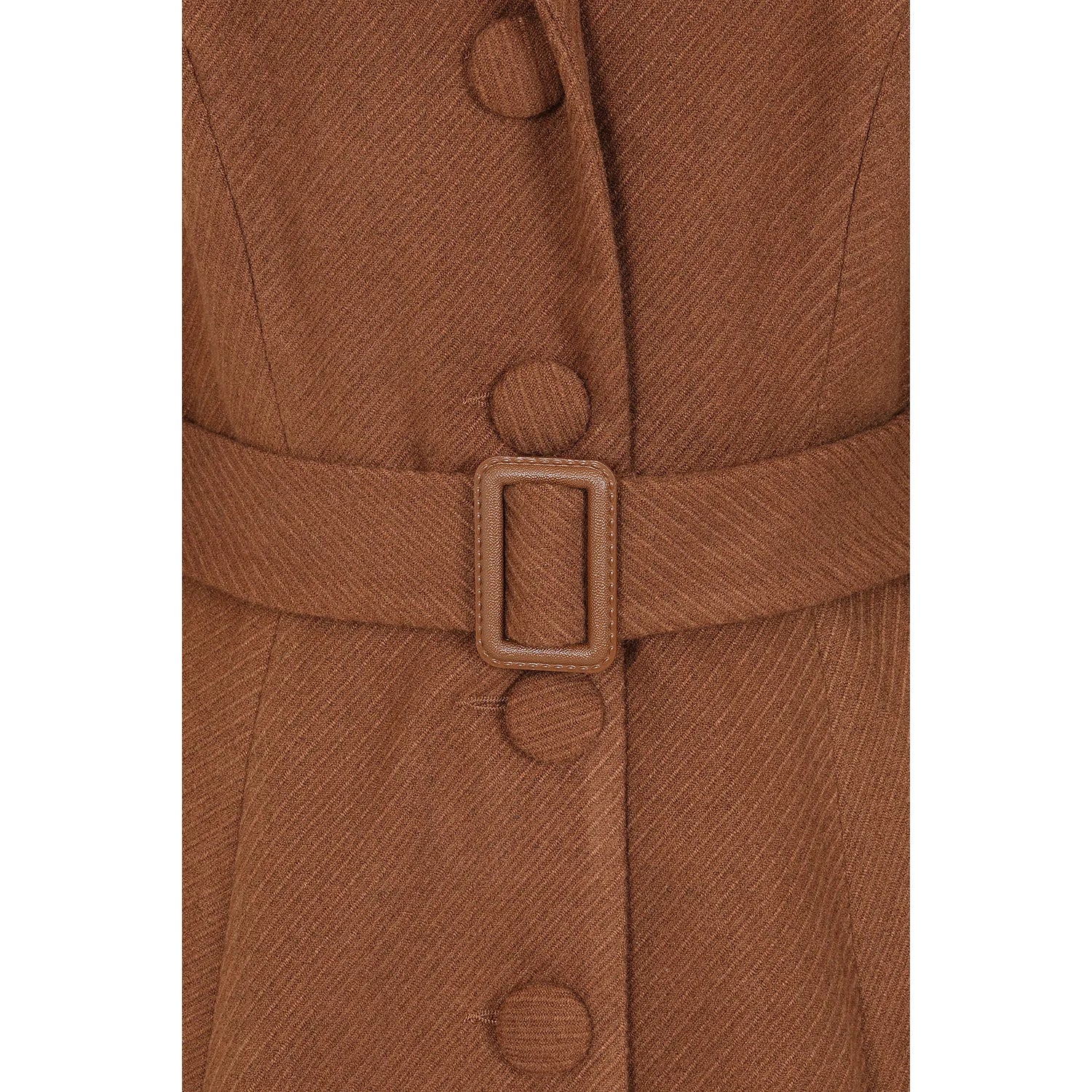 Brown Belted Vintage Swing Coat