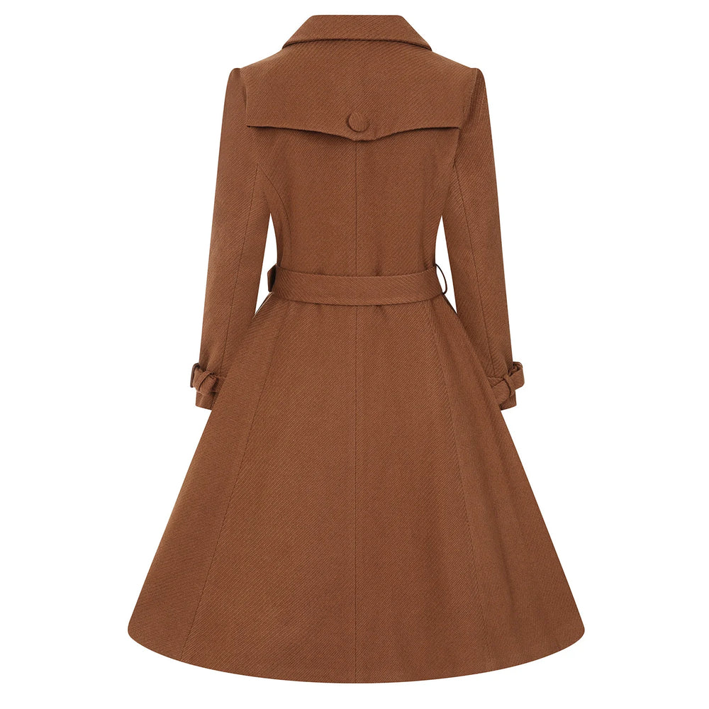 Brown Belted Vintage Swing Coat