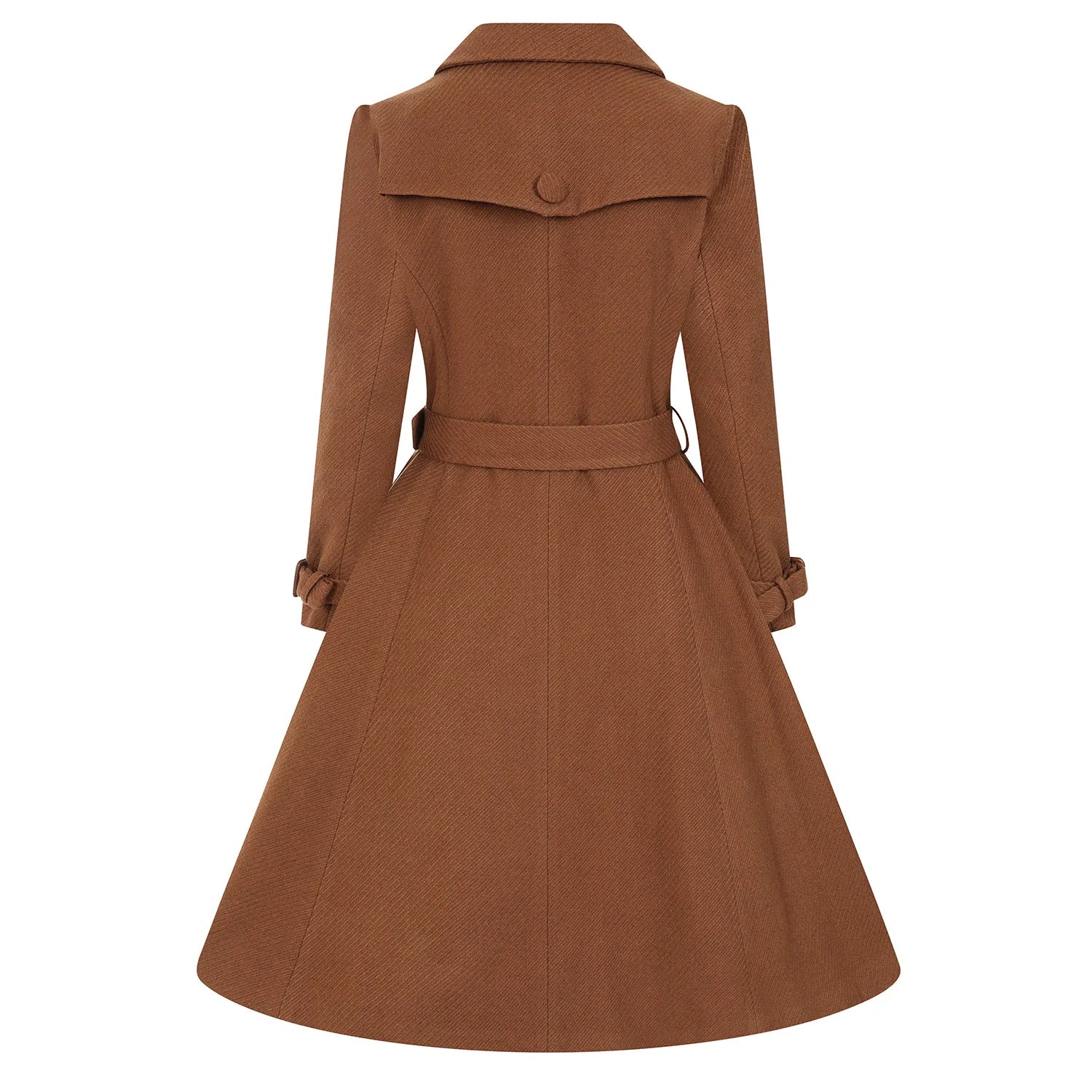 Brown Belted Vintage Swing Coat