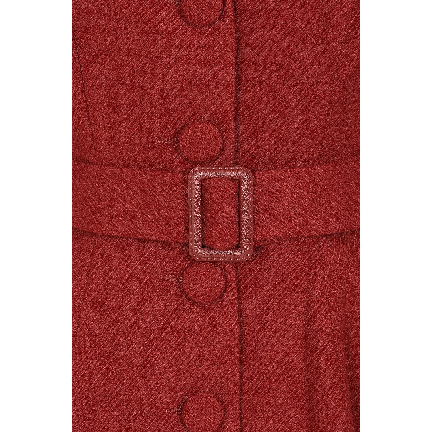 Terracotta Burgundy Belted Vintage Swing Coat
