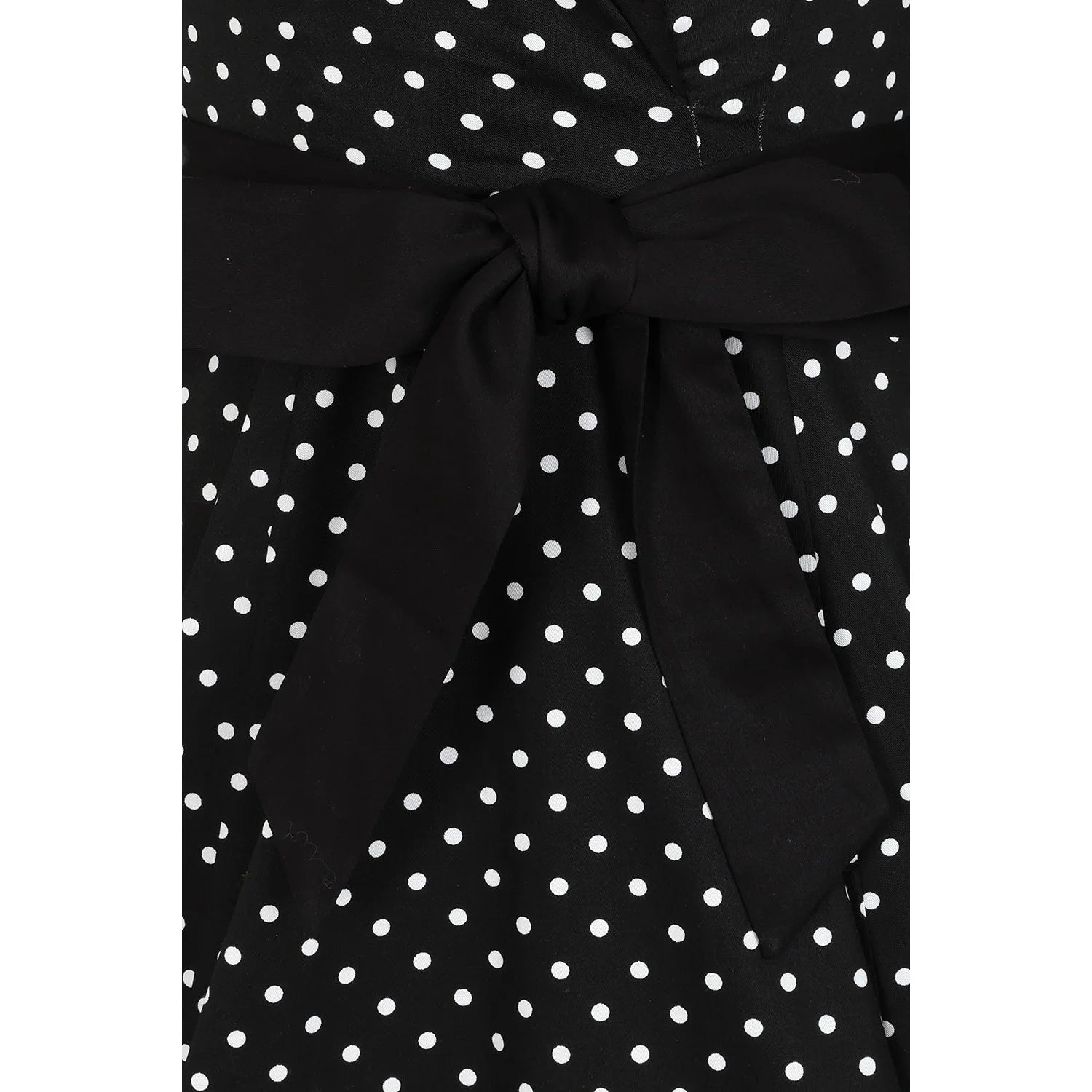 Black And White Polka Dot 3/4 Sleeve Swing Tea Dress