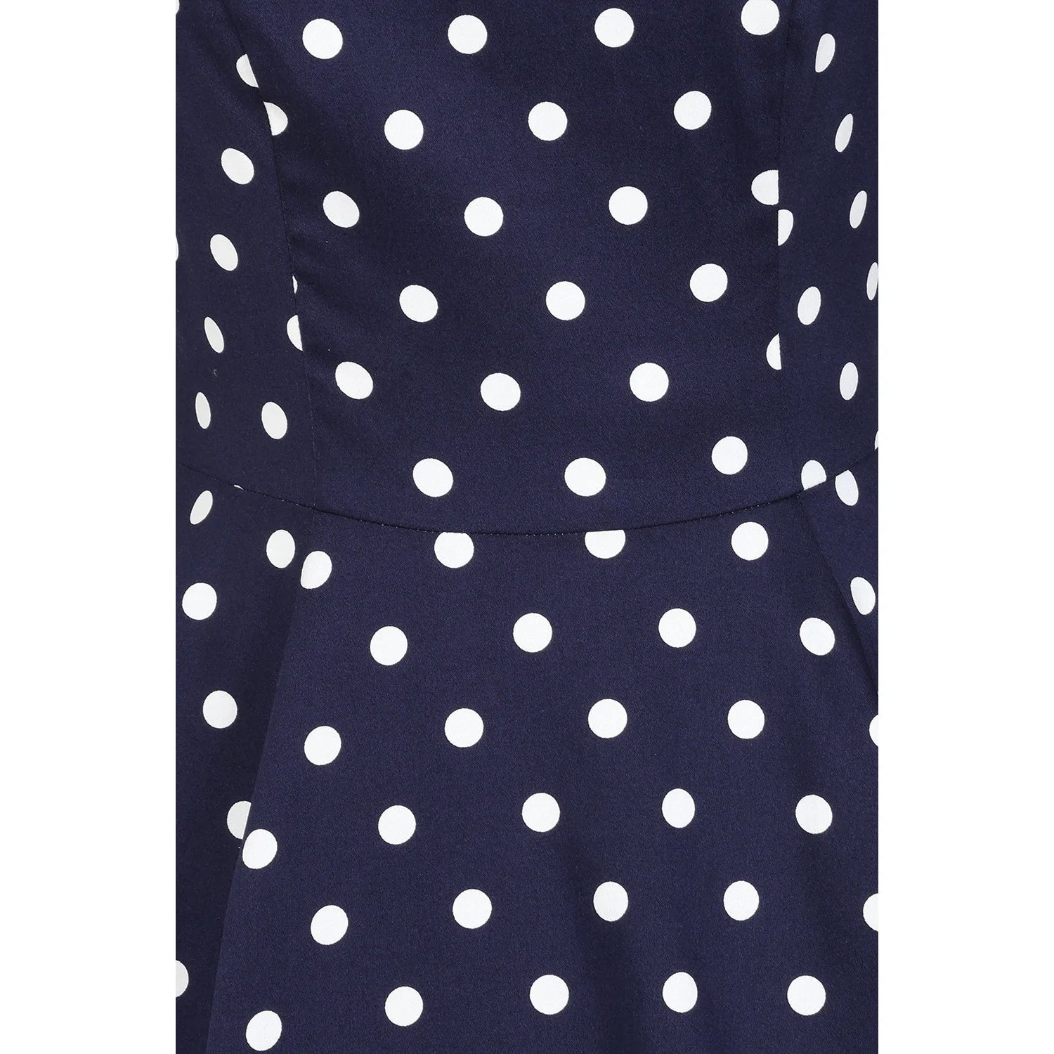 Blue And White Polka Dot Vintage 50s 3/4 Sleeve Swing Tea Dress