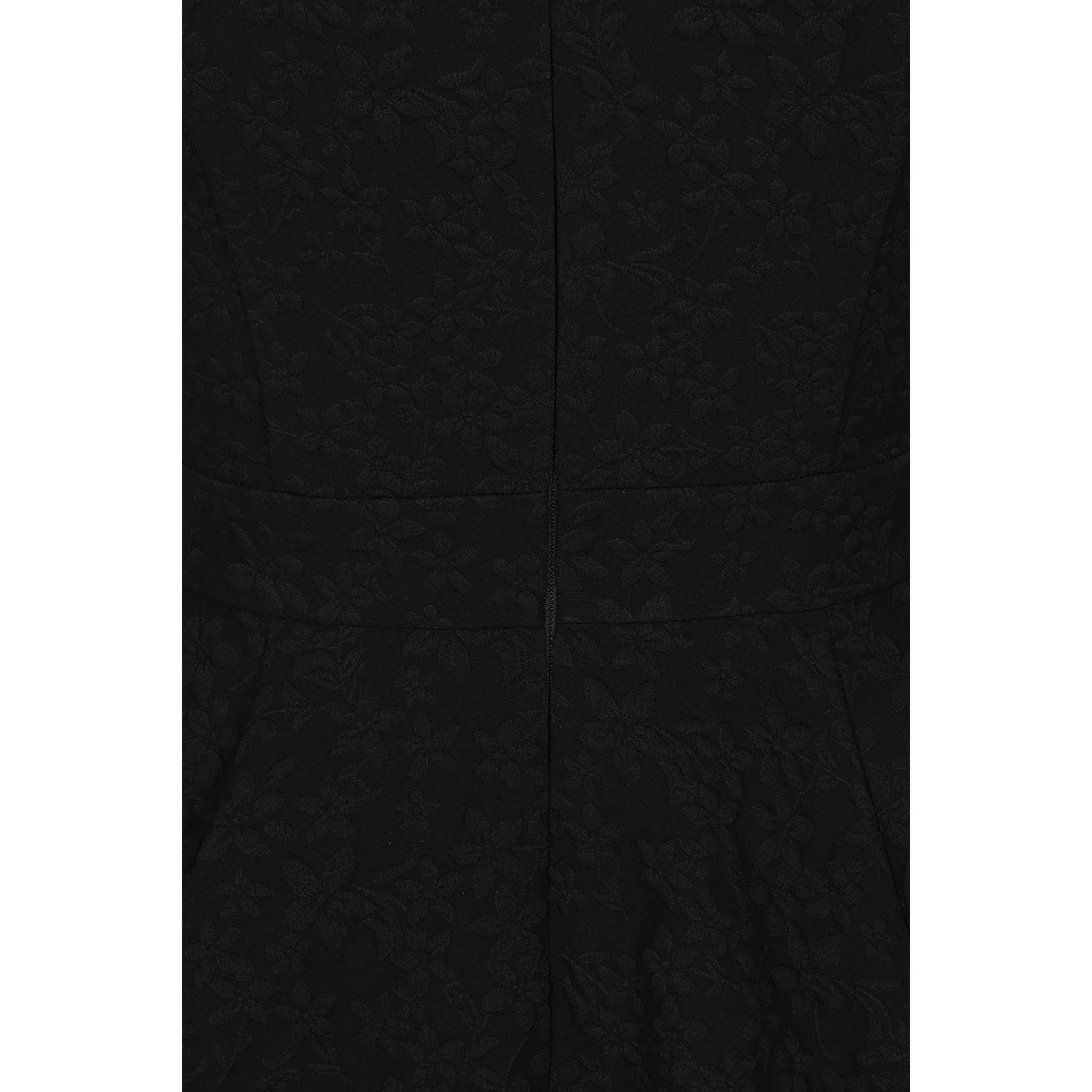 Black Embossed 3/4 Sleeve Vintage Swing Dress