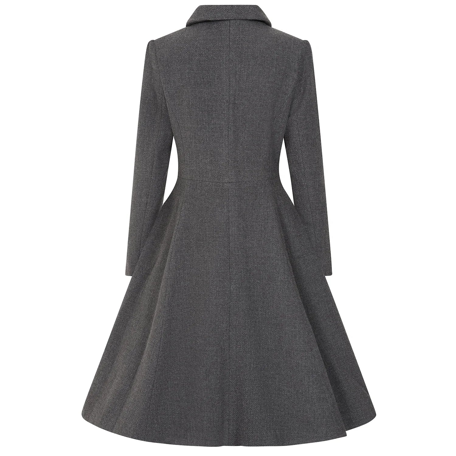 Grey Herringbone Check  Vintage Swing Coat