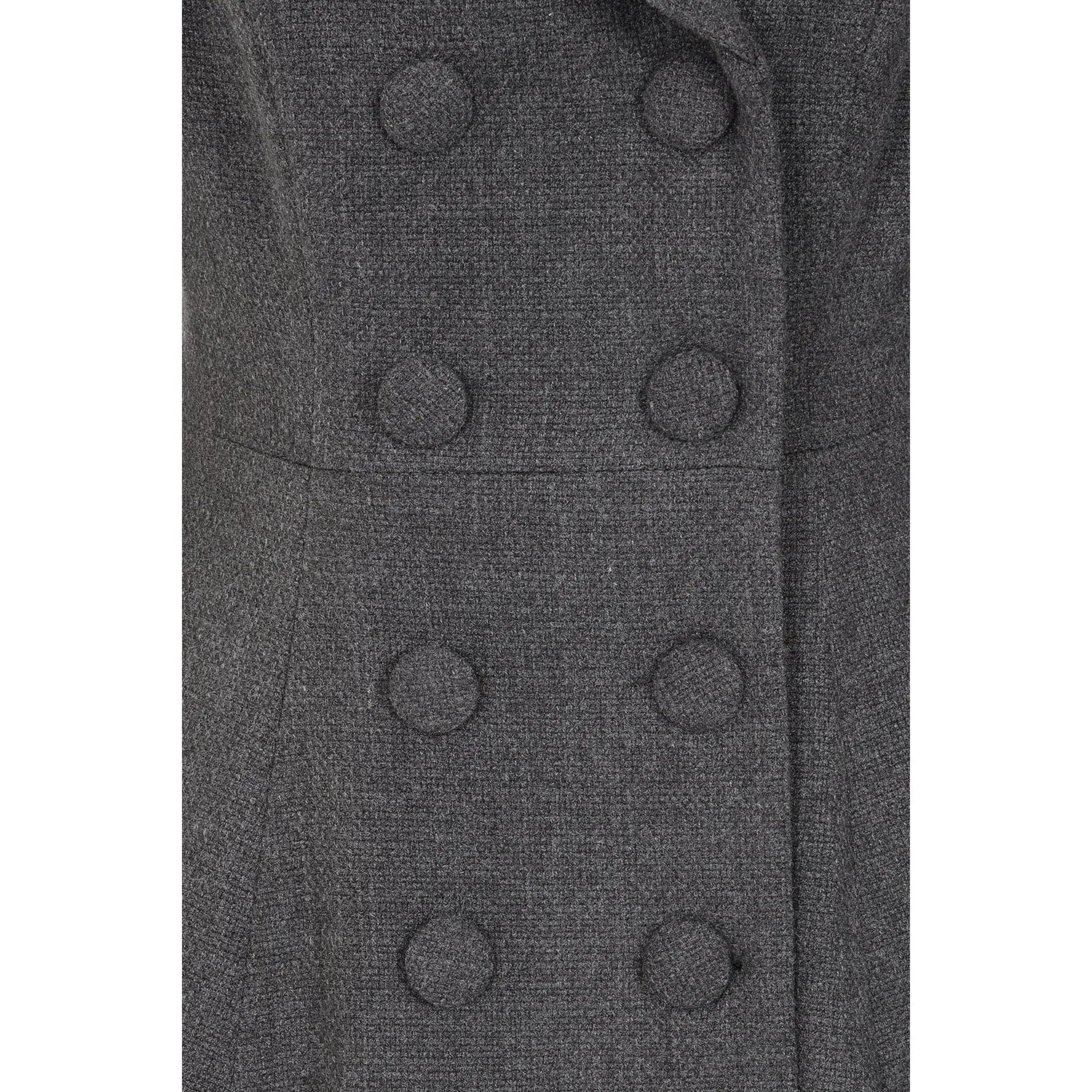 Grey Herringbone Check  Vintage Swing Coat