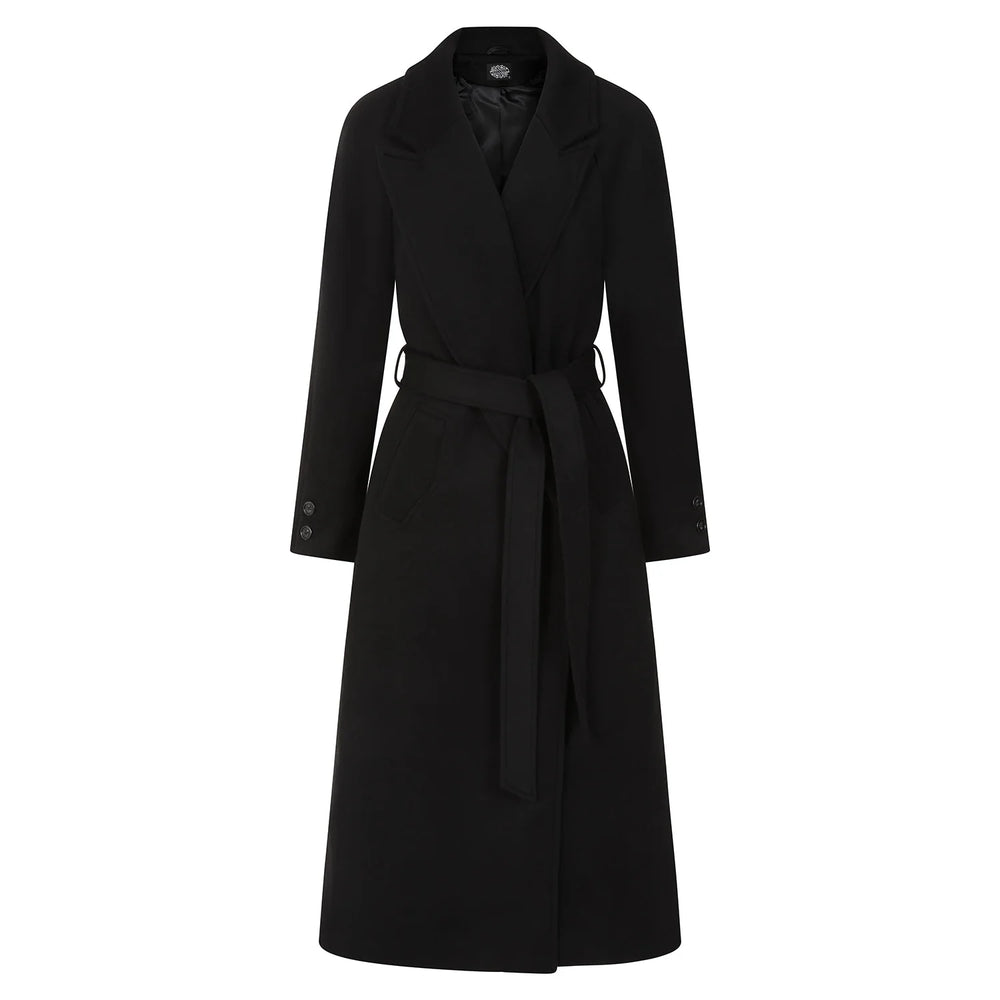 Black Vintage Lapel Swing Coat