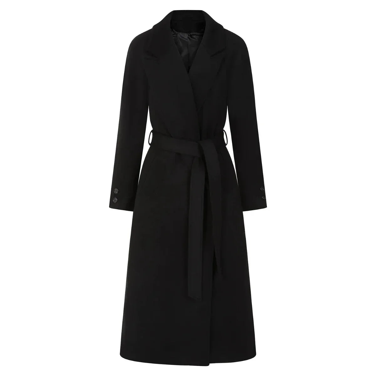 Black Vintage Lapel Swing Coat